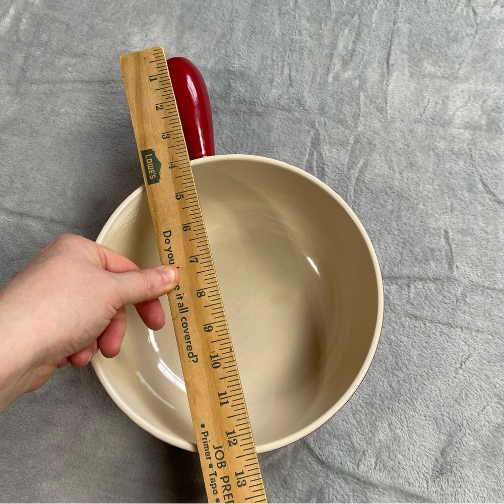 Le Creuset Sauce Pan Enameled Cast Iron #22 Hollow Handle Red - Picture 4 of 8